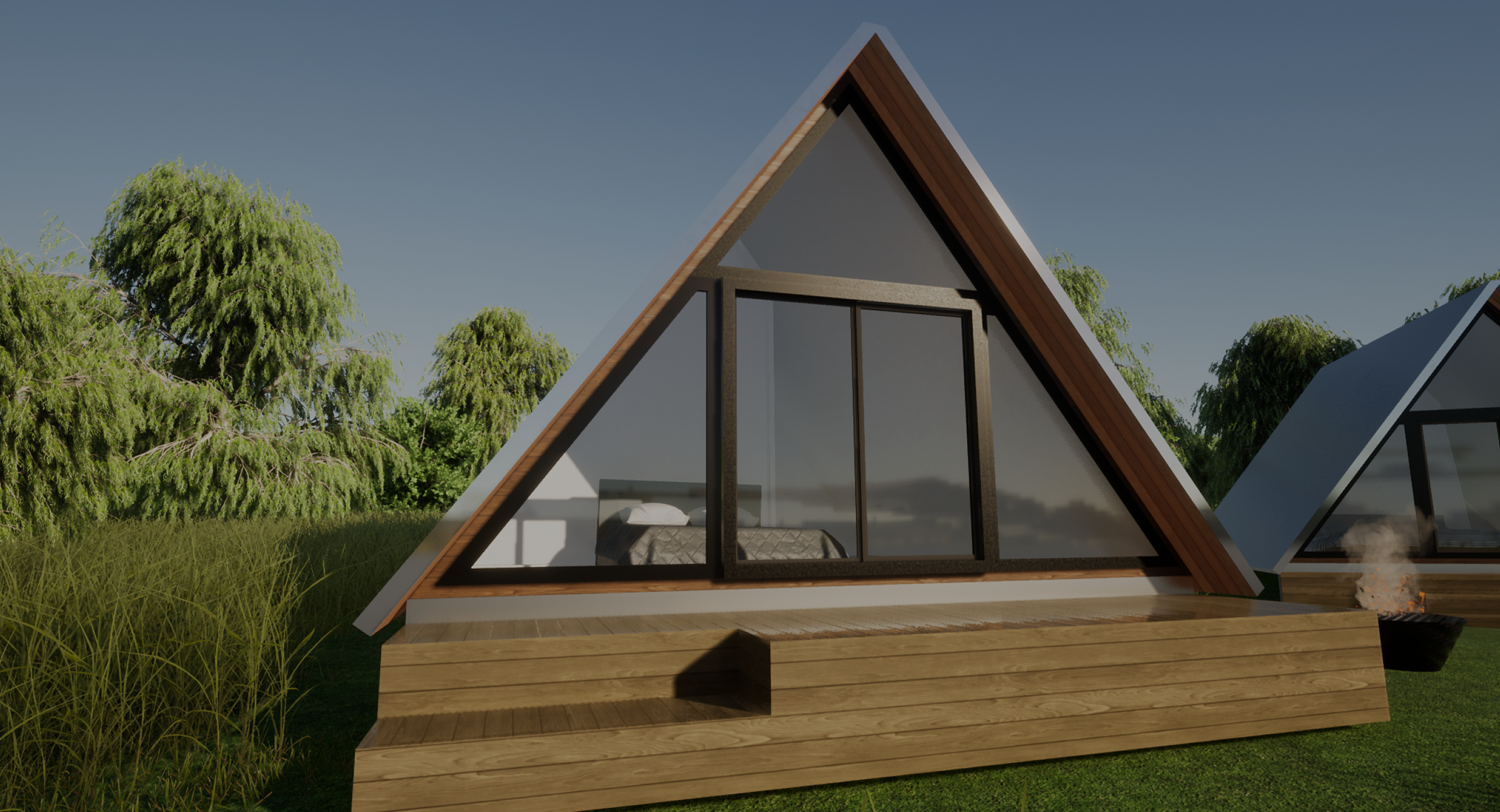 A-Frame cabin front view